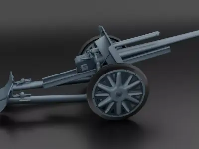 Artillery and cannons Low-poly 3D model