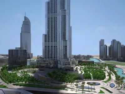 Burj Khalifa Dubai Downtown 3D model purchase
