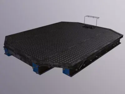 Crane Platform Flat Low-poly 3D model
