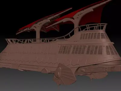 Sail Barge playset diorama vehicle 3D print model