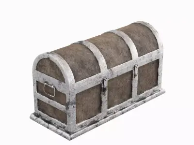 Wooden Treasure Chest 01  Low-poly 3D model