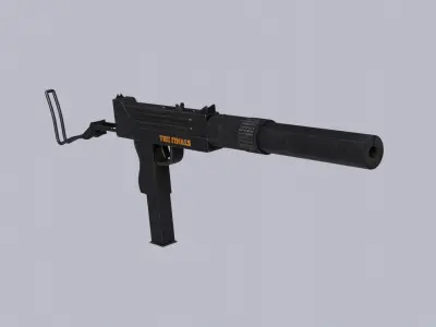 Sci-Fi Finals Game Gun And PBR Texture 3D model