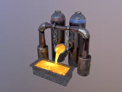 Mine Boiler Low-poly 3D model