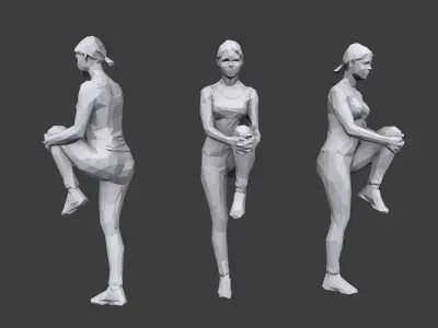 Lowpoly People Fitness Pack Low-poly 3D model