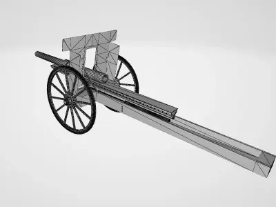 Towed Cannon Gun 3D model