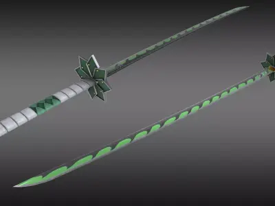 Demon Slayer Sanemi Shinazugawa Nichirin Sword  Low-poly 3D model