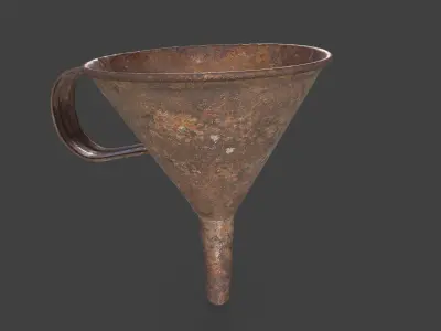 Old metal watering can Low-poly 3D model