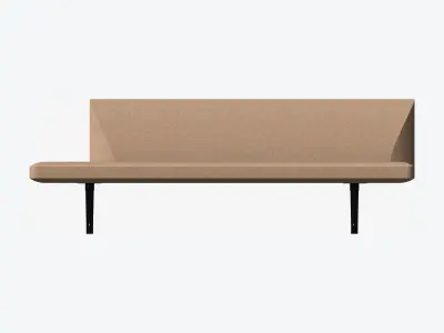 Seat - Bench - Worksmart - Backrest Low Open End Low-poly 3D model
