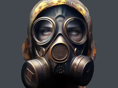 Gas mask helmet 3d model military combat Low-poly 3D model Low-poly 3D model buy