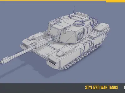 Stylized Tank M1 Abrams Low-poly 3D model