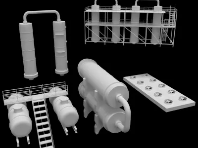 Pipe set 3D model