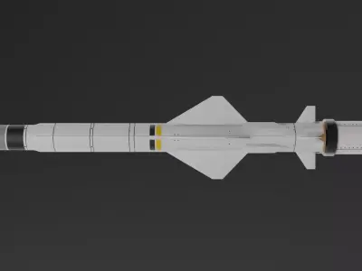 Exocet MM40 Block 3C Low Poly Game-Ready Missile Free 3D model purchase