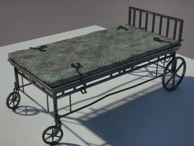 old bed Low-poly 3D model Low-poly 3D model