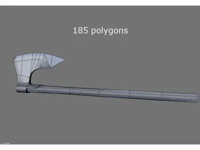 medieval low poly axe Free low-poly 3D model