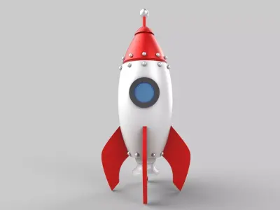 Rocket ship Low-poly 3D model by squarebagel