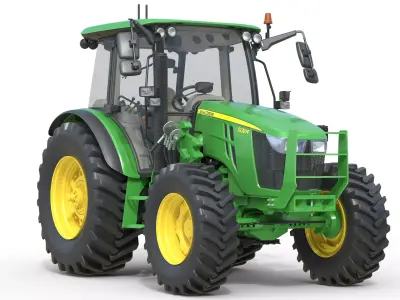 John deree 5130M Tractor Low-poly 3D model