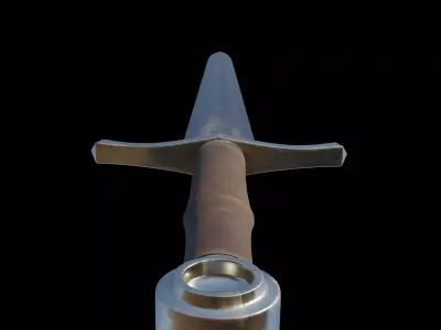 medieval fighting sword Low-poly 3D model