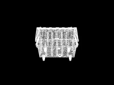 Low Poly Stylized Olive Industrial Dumpster Low-poly 3D model