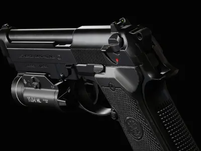 M9A1 - Flashlight Low-poly 3D model