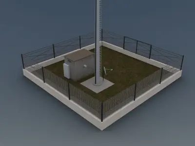 Cell Phone Tower Low-poly 3D model