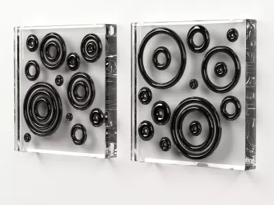 Wall Glass Blocks - Decorative Frame - Moons - Part 4 3D model