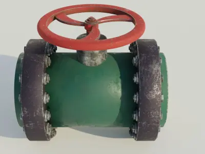 Industrial valve 3D model Low-poly 3D model
