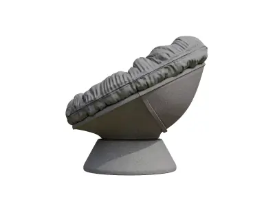 Oversized Swivel Papasan Accent Chair Low-poly 3D model