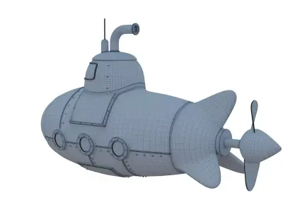 Toy Submarine Low-poly 3D model Low-poly 3D model