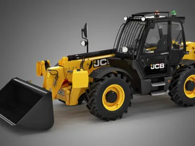 Telehandler JCB 535-125 with Attachments Equipment 3D model