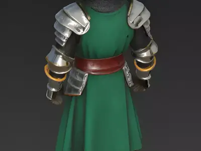 Fantasy Crusader Knight Character 3D Model Low-poly 3D model