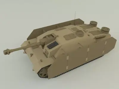 Stug III G tank military vehicle 3D model