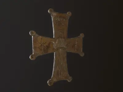 Byzantic cross Low-poly 3D model