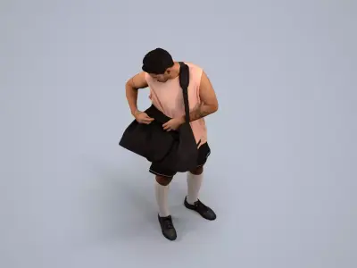 00535Levi004 - Adult Caucasian male exercising in summer 3D model
