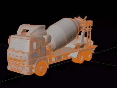 Mitsubishi Fuso Shogun Concrete Mixer 3D model