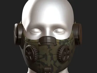 Gas mask respirator scifi futuristic 3d Artist  Low-poly 3D model
