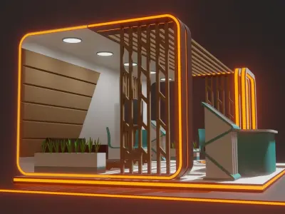 Exhibition Stand for Material Experimentation 3D Model Low-poly 3D model
