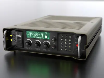 Military Radio Communication Device Low-poly 3D model