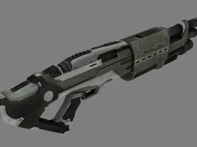 Modern Shotgun low-poly 3D Model Low-poly 3D model