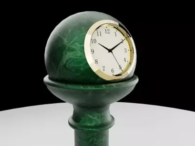 Antique marble table clock 3D model