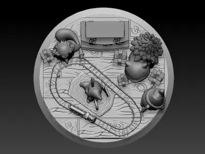 Pokemon pikachu Christmas diorama 3D print model