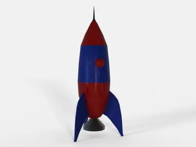 Low poly spaceship rocket Free low-poly 3D model