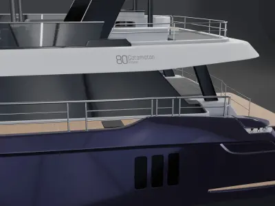 3D model 80 power catamaran Yacht beautiful Rendering PBR 3D model