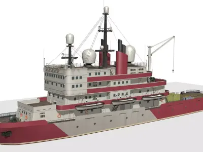  old icebreaker Low-poly 3D model