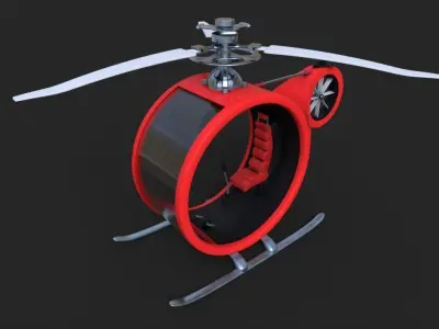 SciFi Helicopter lowpoly 3D Model Low-poly 3D model