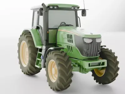 Generic Farm Tractor Model Construction and Agriculture Vehicle 3D model
