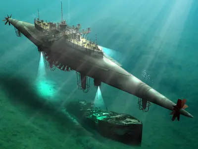 Submarine two submarines 3D model