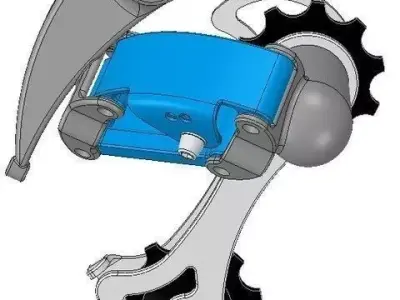 Derailleur robotic arm with clamp Free 3D model