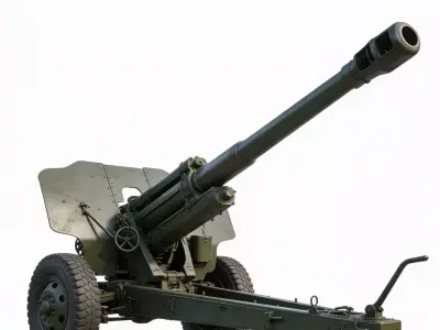  Field Howitzer Model Low-poly 3D model