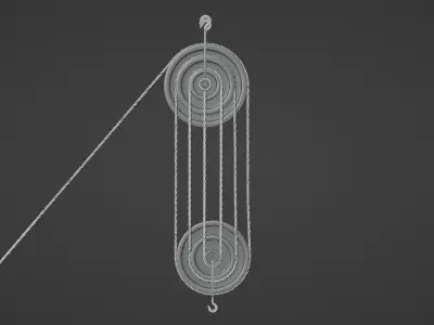 Mechanical Pulley Animated 7 3D model