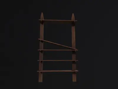 Pottery Shelf Low-poly 3D model